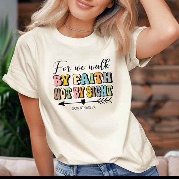 Printyflair Tops - WALK BY FAITH WOMEN SHIRT